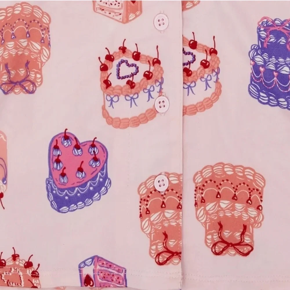 Planet Gold Kids Birthday Pink and Purple Pajama Set